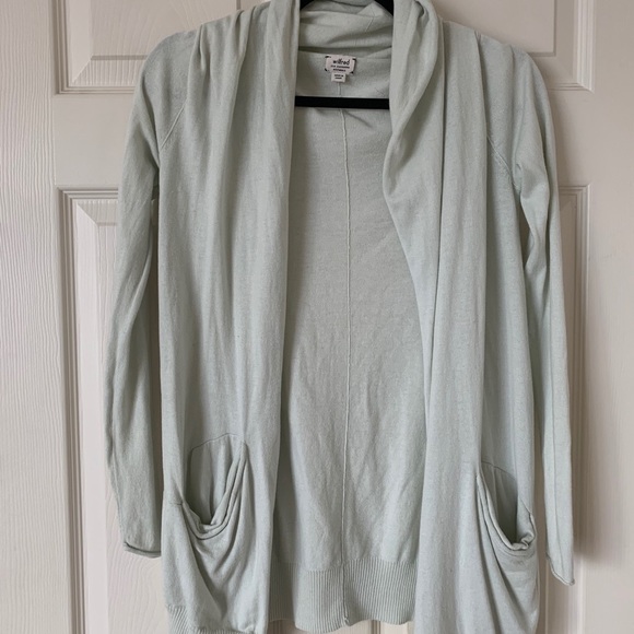 Green Wilfred Free Aritzia Cardigan silk cashmere